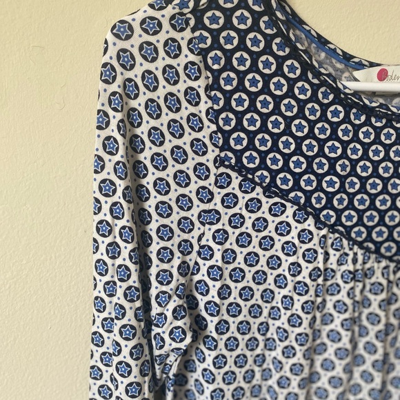 Boden Natasha Blue and White Star Pattern Top - Picture 4 of 8